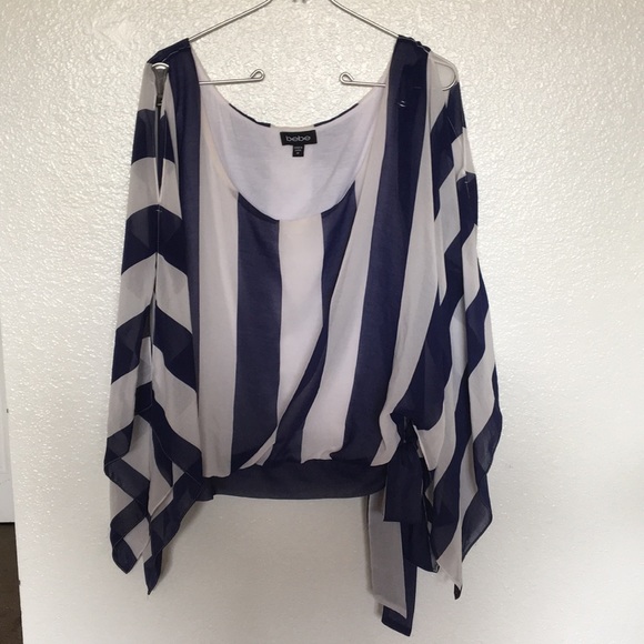 💙BeBe Blue&White stripped top 💙 - Picture 2 of 8